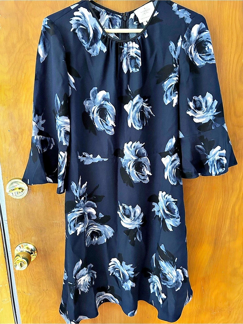 kate spade new york Night Rose Crepe Dress Floral Mini Dress Blue Size 4